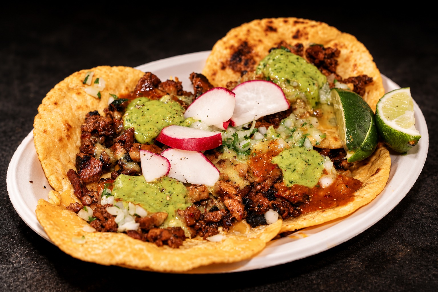 Street tacos in cinematic light